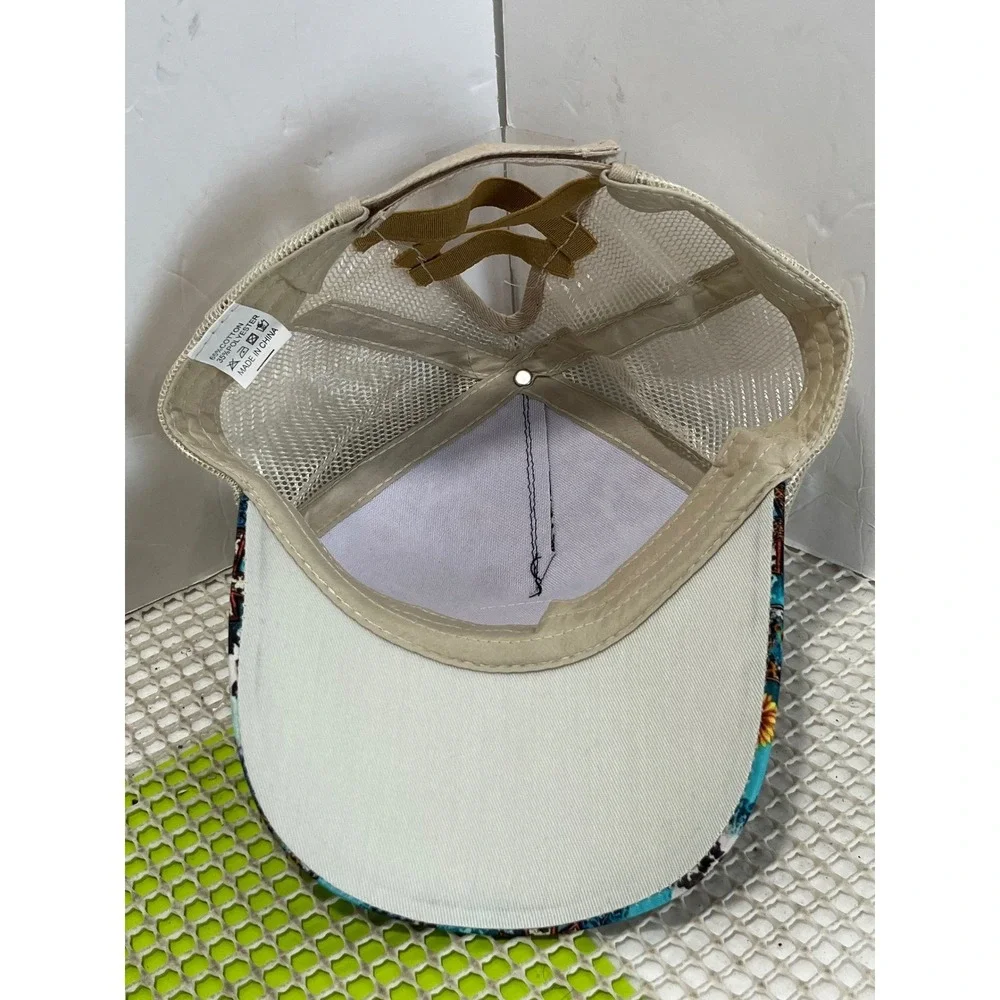 Carhartt Patch Trucker‎ Hat Western Sunflower Cow Print Ponytail Cap